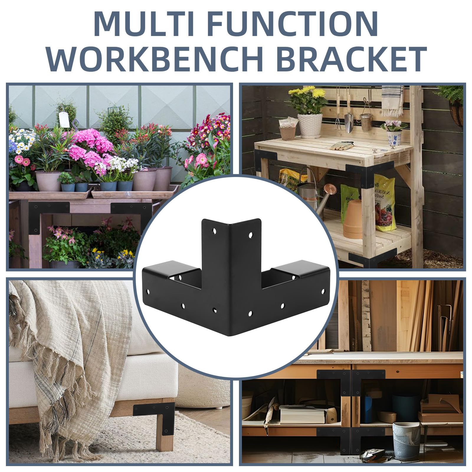 8 PCS Workbench Brackets Kit 3-Way Workbench Corner Brackets Fits